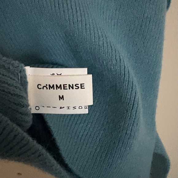 COMMENSE Teal Knit Wrap V-Neck Crop Top Size M - Picture 12 of 14